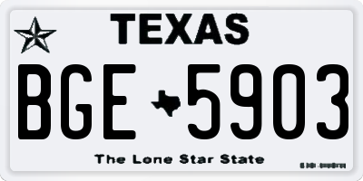 TX license plate BGE5903