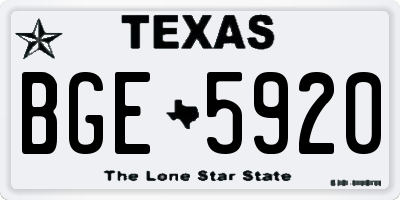 TX license plate BGE5920