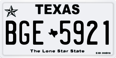 TX license plate BGE5921