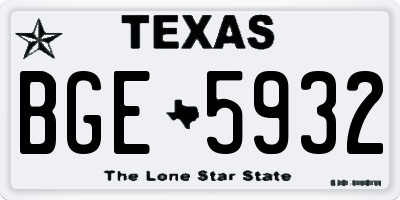 TX license plate BGE5932