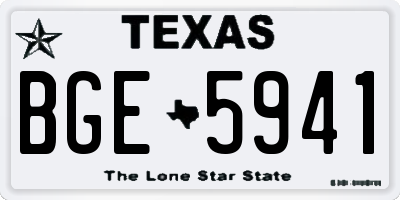 TX license plate BGE5941