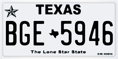 TX license plate BGE5946