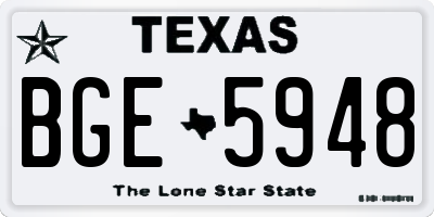 TX license plate BGE5948