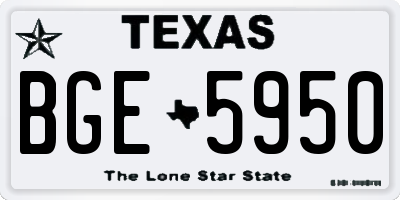 TX license plate BGE5950