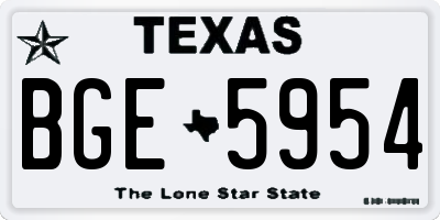 TX license plate BGE5954