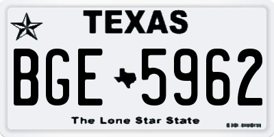 TX license plate BGE5962