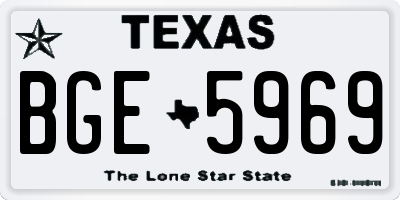 TX license plate BGE5969