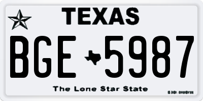 TX license plate BGE5987