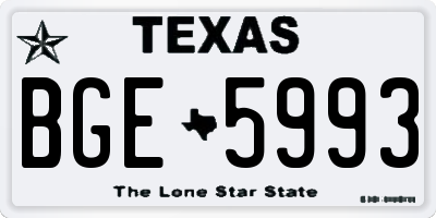 TX license plate BGE5993