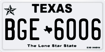 TX license plate BGE6006