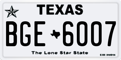 TX license plate BGE6007