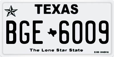 TX license plate BGE6009