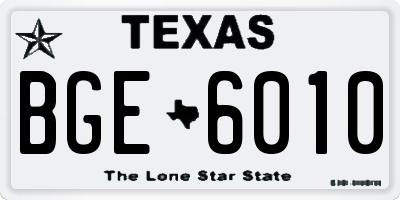 TX license plate BGE6010