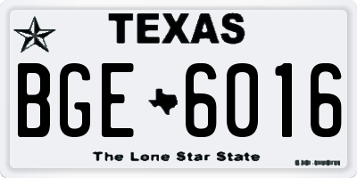 TX license plate BGE6016