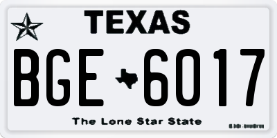TX license plate BGE6017