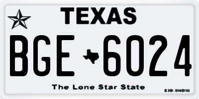 TX license plate BGE6024