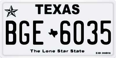 TX license plate BGE6035