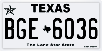 TX license plate BGE6036