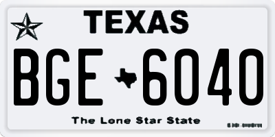 TX license plate BGE6040