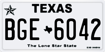 TX license plate BGE6042