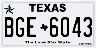TX license plate BGE6043