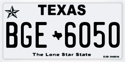 TX license plate BGE6050