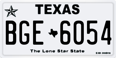 TX license plate BGE6054