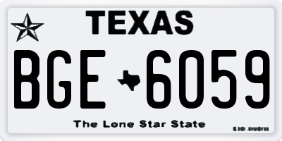 TX license plate BGE6059