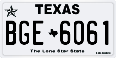 TX license plate BGE6061