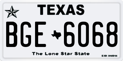 TX license plate BGE6068