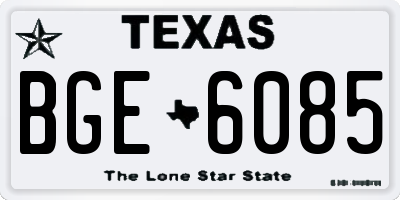 TX license plate BGE6085