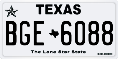 TX license plate BGE6088