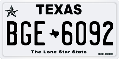 TX license plate BGE6092