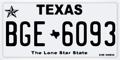 TX license plate BGE6093