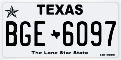 TX license plate BGE6097