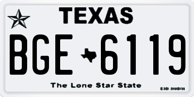 TX license plate BGE6119