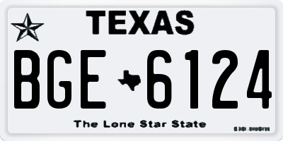 TX license plate BGE6124