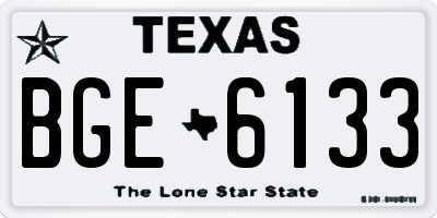 TX license plate BGE6133