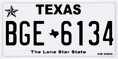 TX license plate BGE6134