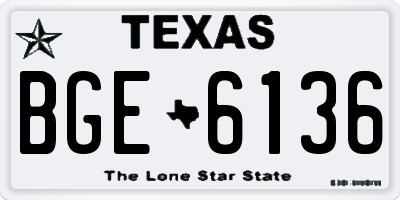 TX license plate BGE6136