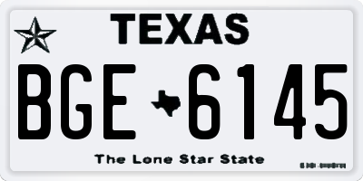 TX license plate BGE6145
