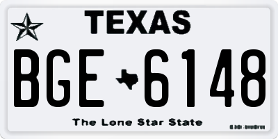 TX license plate BGE6148