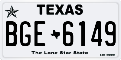 TX license plate BGE6149