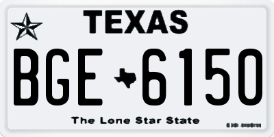 TX license plate BGE6150