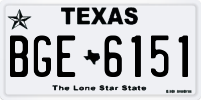 TX license plate BGE6151