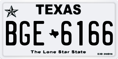 TX license plate BGE6166