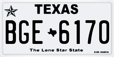 TX license plate BGE6170