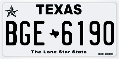 TX license plate BGE6190