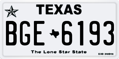 TX license plate BGE6193