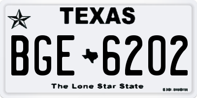 TX license plate BGE6202